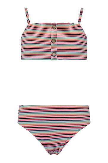 Kylie White Teen Stripe Bikini