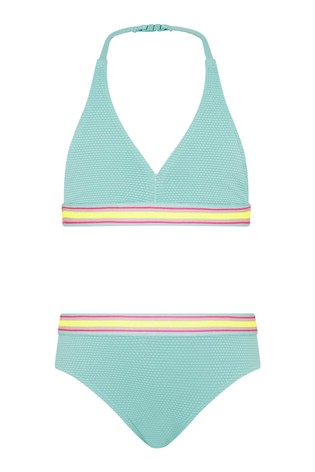 Monsoon Blue Sporty Textured Bikini Set