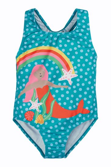 Frugi Blue Mermaid Rainbow UPF 50+ Seaside Swimsuit