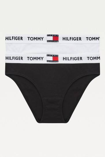 Tommy Hilfiger Older Girls White Tommy 85 Cotton Bikini 2 Pack