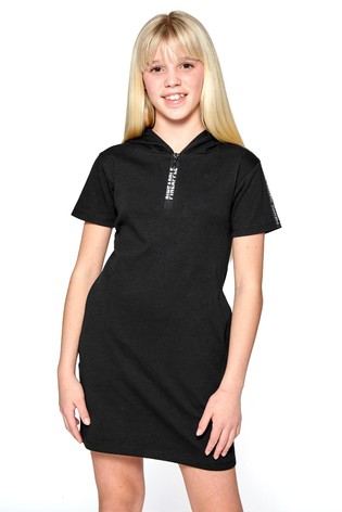 Pineapple Black T-Shirt Hoodie Dress