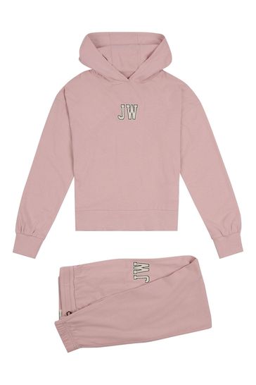 Jack Wills Pink Over The Head Hoodie and Joggers Leisure Set