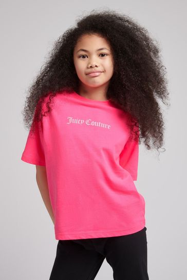 Juicy Couture Pink Boxy Quarter Sleeve T-Shirt