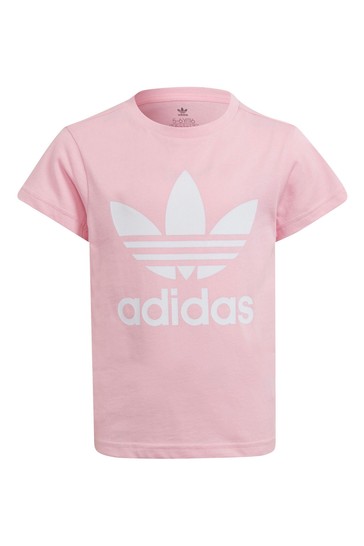 تي شيرت أديكلور وردي للأطفال الصغار من adidas originals