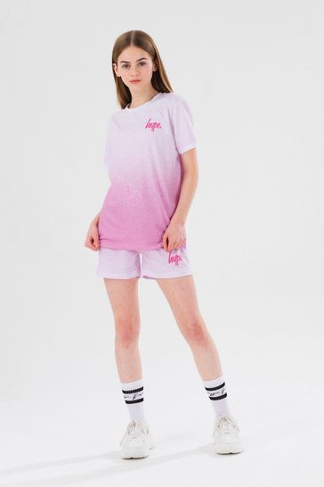 Hype. Girls Pink Speckle Fade Script Short Pyjamas