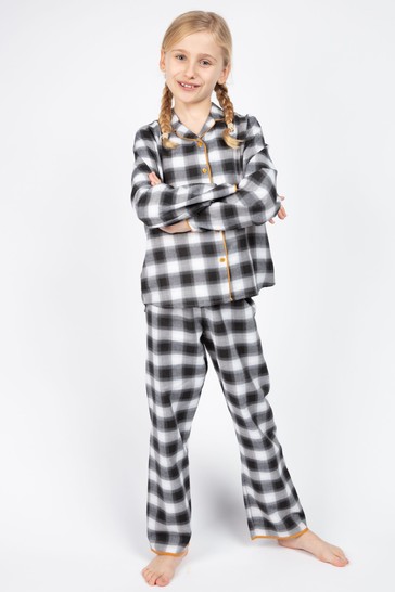 Cyberjammies Charcoal Checks Long Sleeve Pyjamas