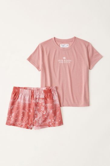 Abercrombie & Fitch Pink Printed Pyjamas Shorts Set