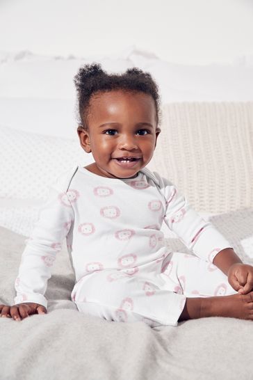 The White Company Lion Print Sleepsuit