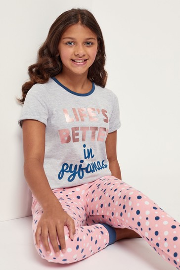 Harry Bear Short Sleeve Printed Slogan Pyjama