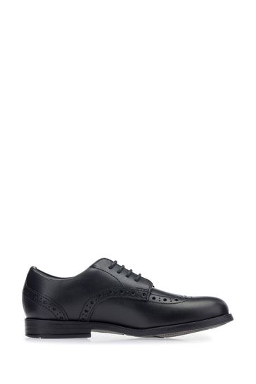 Start-Rite Pri Brogue Lace-up Black Leather School Shoes