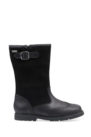 Start Rite Toasty Black Leather Zip-Up Winter Boots