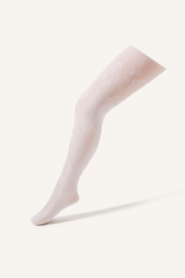 Monsoon Pink Flower Perlato Print Tights