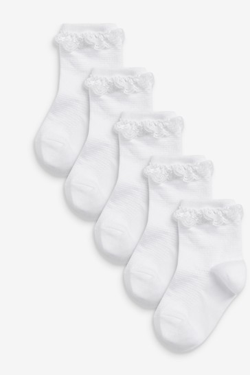 5 Pack Cotton Rich Ruffle Ankle Socks