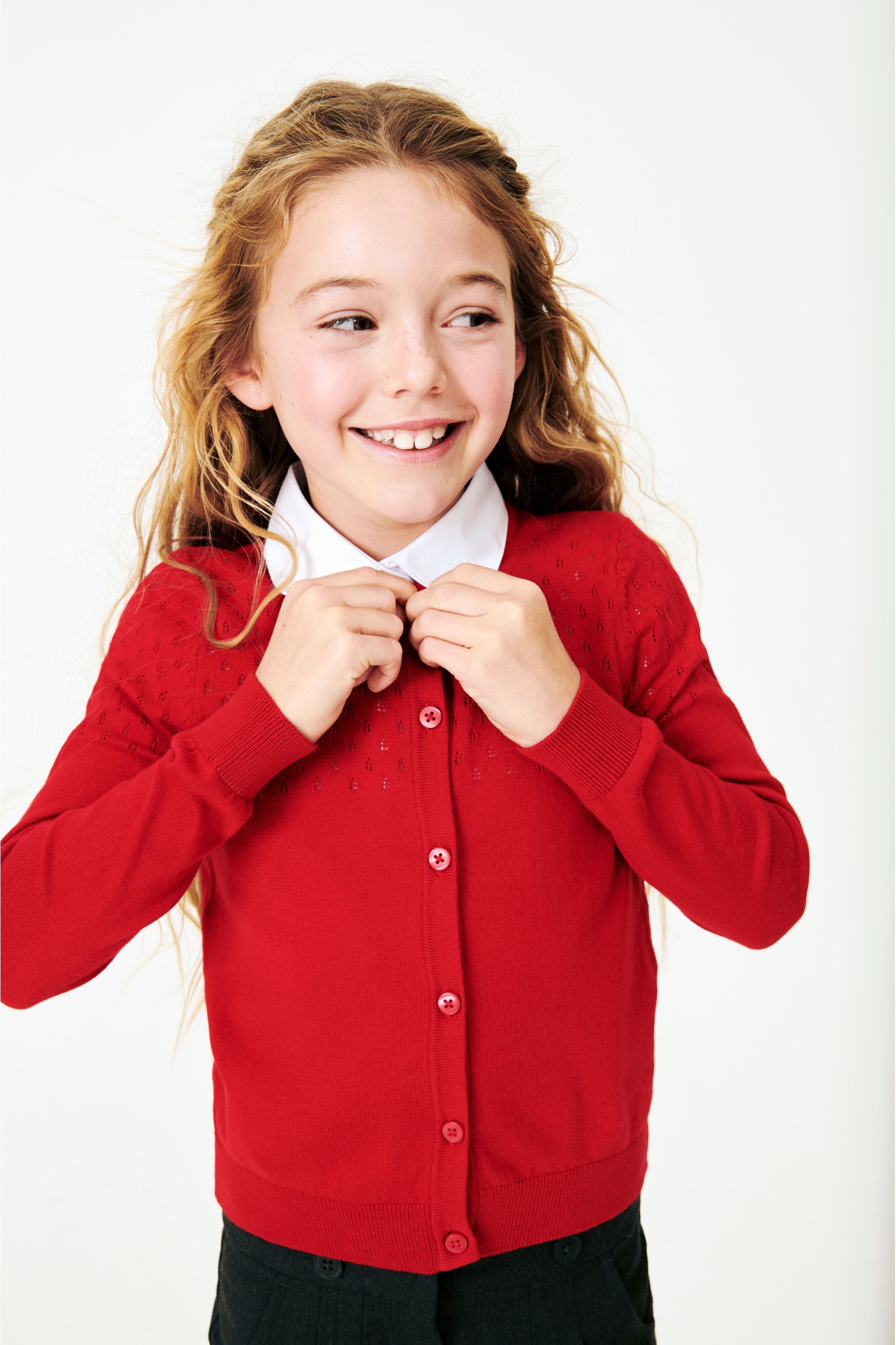 Pointelle Detail School Cardigan (3-16yrs)