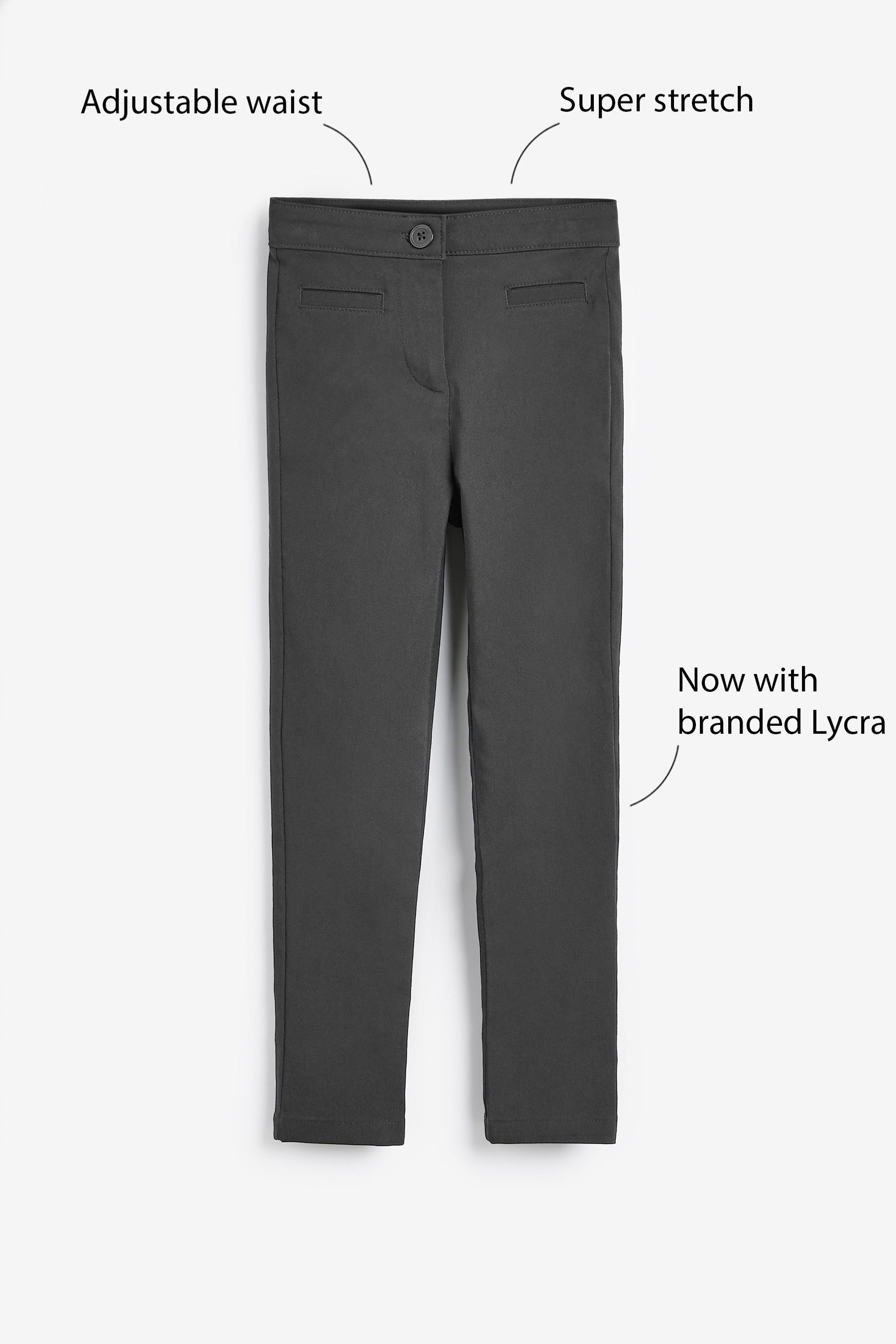 School Skinny Stretch Trousers (3-17yrs) Slim Fit