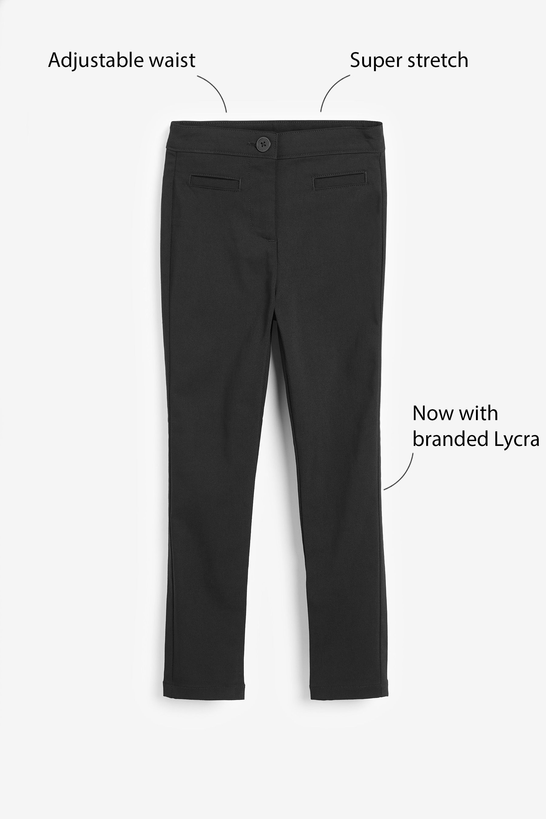 School Skinny Stretch Trousers (3-17yrs) Slim Fit