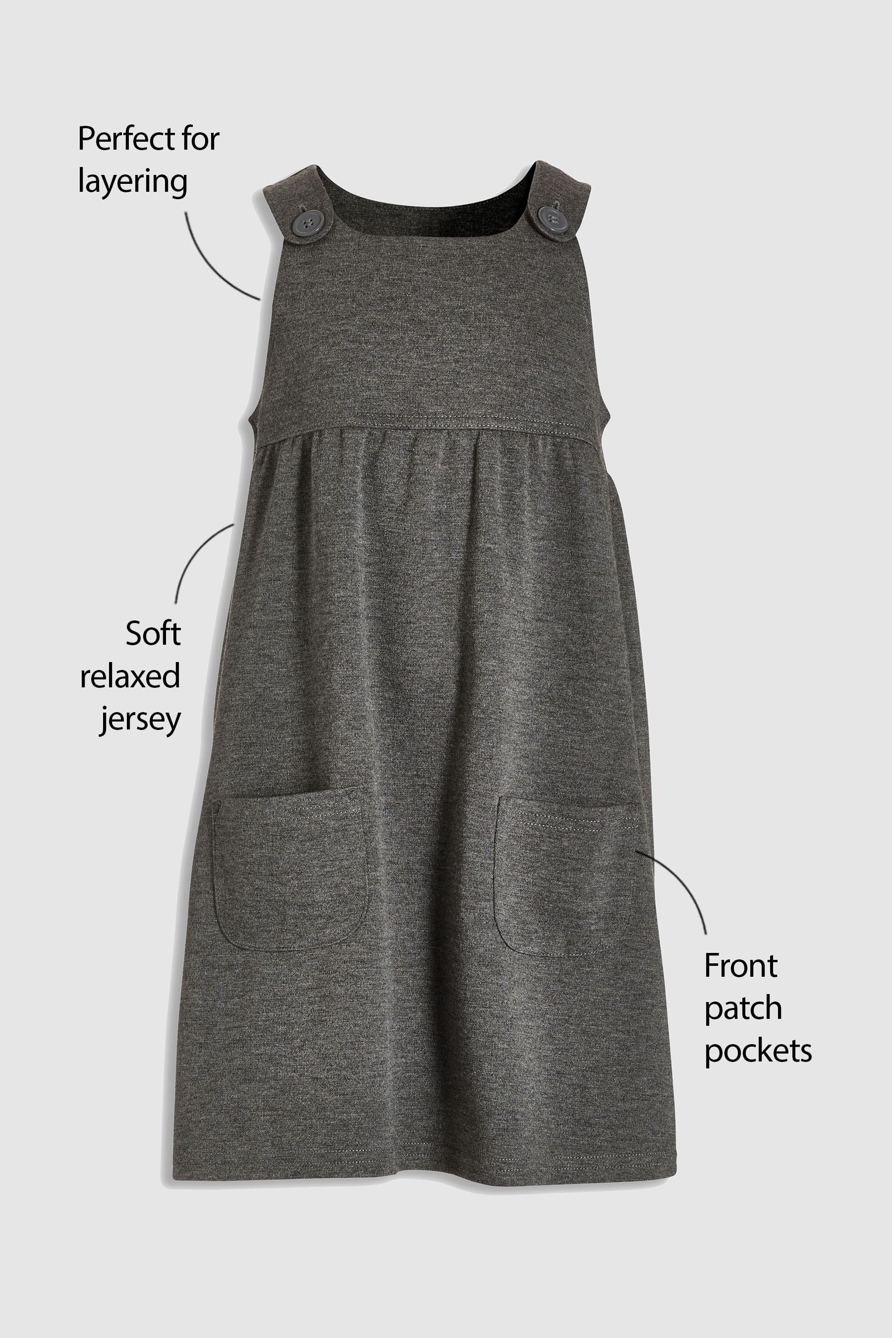 Jersey Pinafore Dress (3-14yrs)