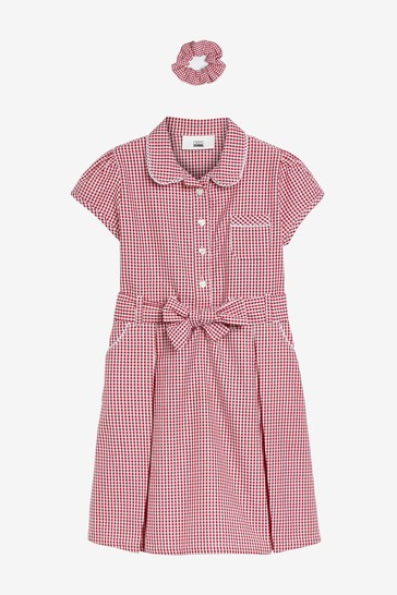 Gingham School Dress Set (3-14yrs)