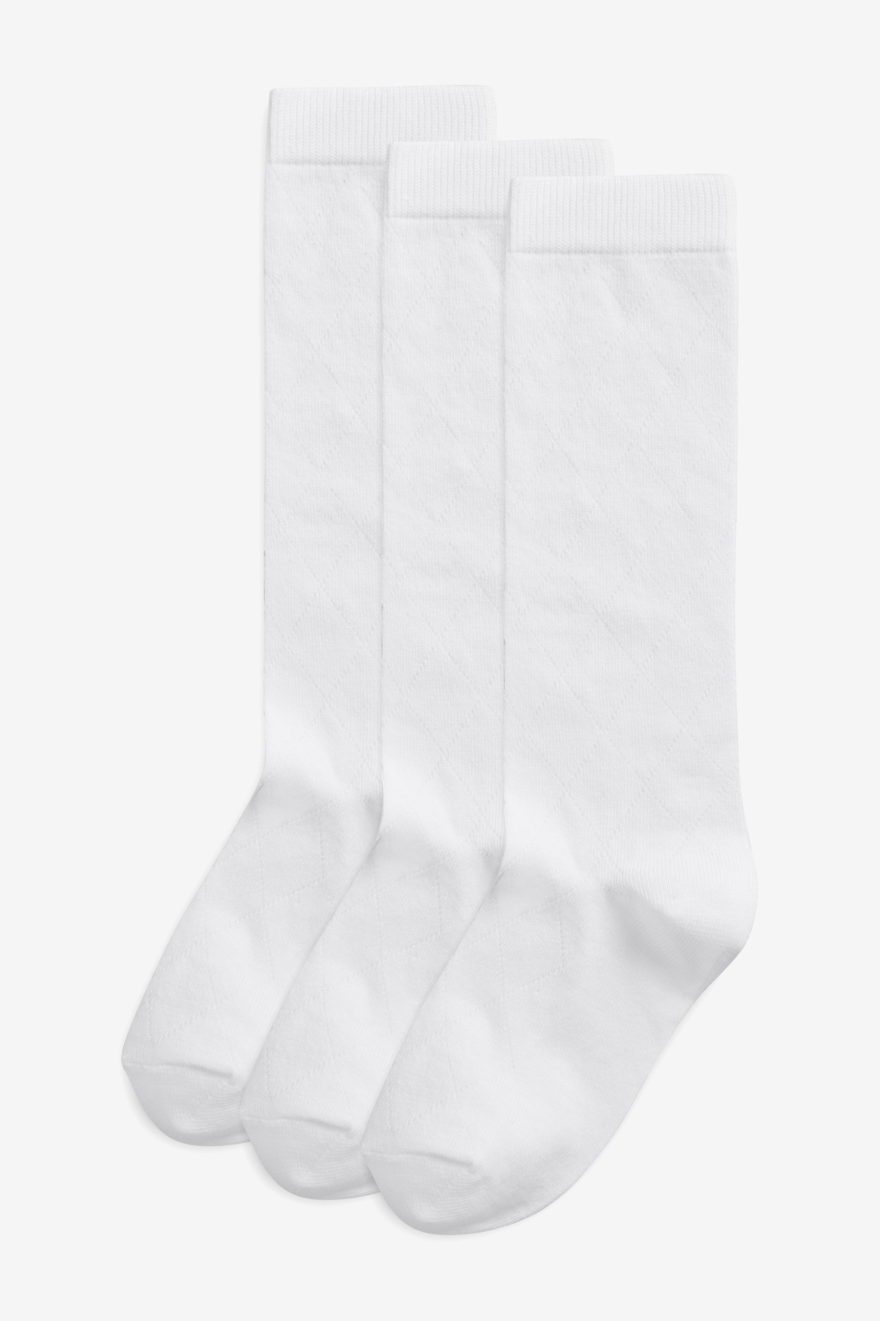 3 Pack Cotton Rich Knee High School Socks