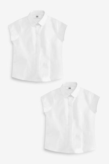 2 Pack Short Sleeve Curved Collar Premium Shirts (3-16yrs)