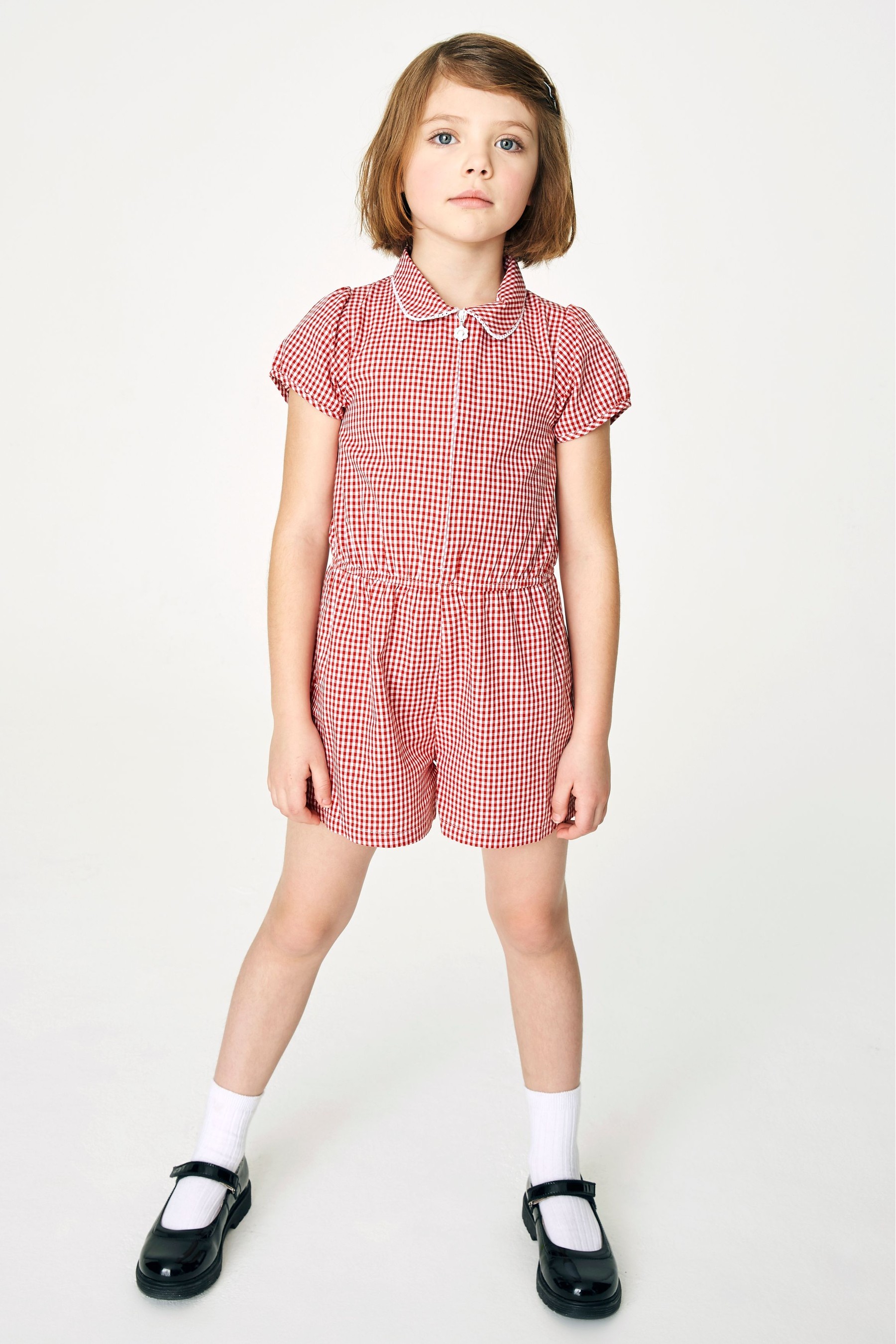 Gingham School Playsuit (3-14yrs)