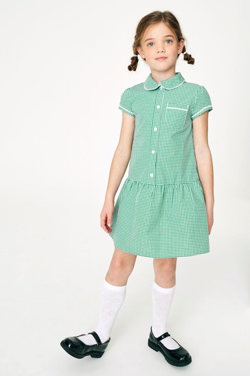 Drop Waist Gingham School Dress (3-14yrs)