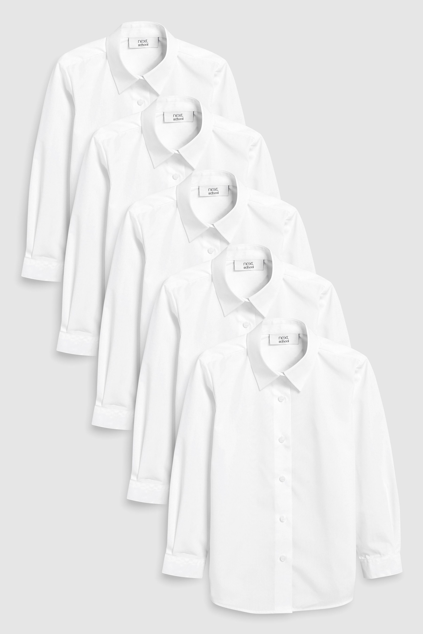 5 Pack Long Sleeve Formal Shirts (3-17yrs) Slim Fit