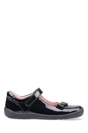 Start-Rite Giggle Black Patent Leather School Shoes Wide Fit