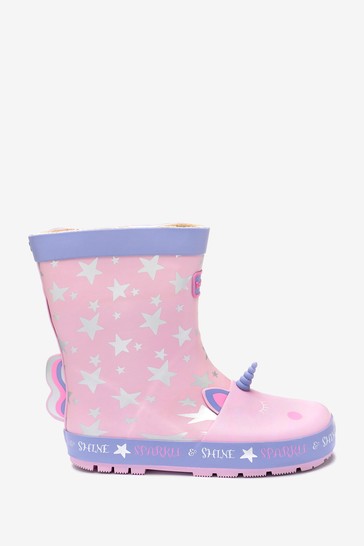 ToeZone Pink Unicorn Wellies