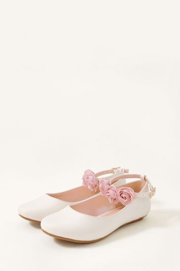 Monsoon Natural Corsage Strap Ballerina Flats