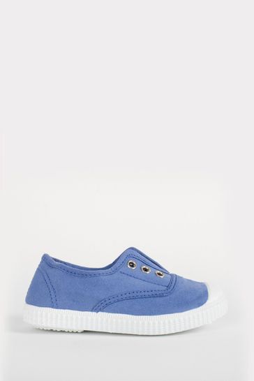 Trotters London Blue Plum Canvas Shoes