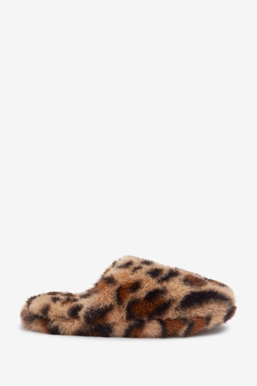 Recycled Faux Fur Mule Slippers