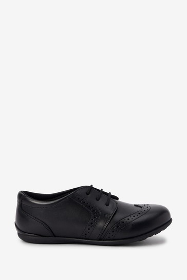 School Leather Lace-Up Brogues Wide Fit (G)