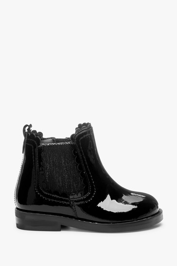 Little Luxe™ Scallop Chelsea Boots Wide Fit (G)