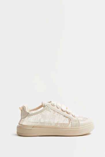 River Island White Og Ks Lace Plim Shoes