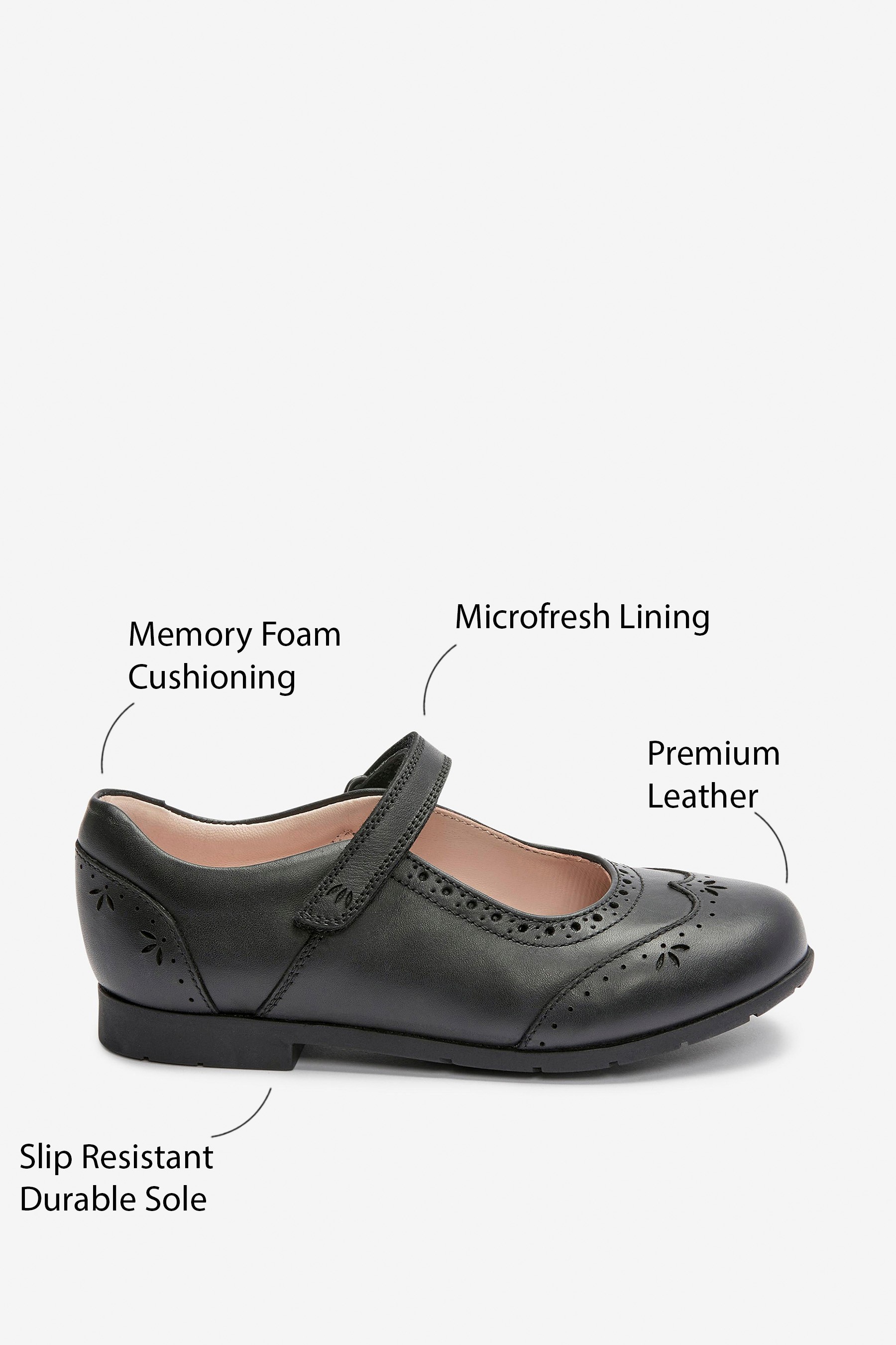 Premium Leather Mary Janes Standard Fit (F)