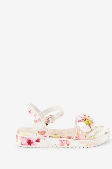 Baker by Ted Baker White Floral Platform Sandals