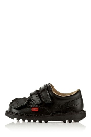 Kickers Junior Kick Lo Hook and Loop Leather Shoes