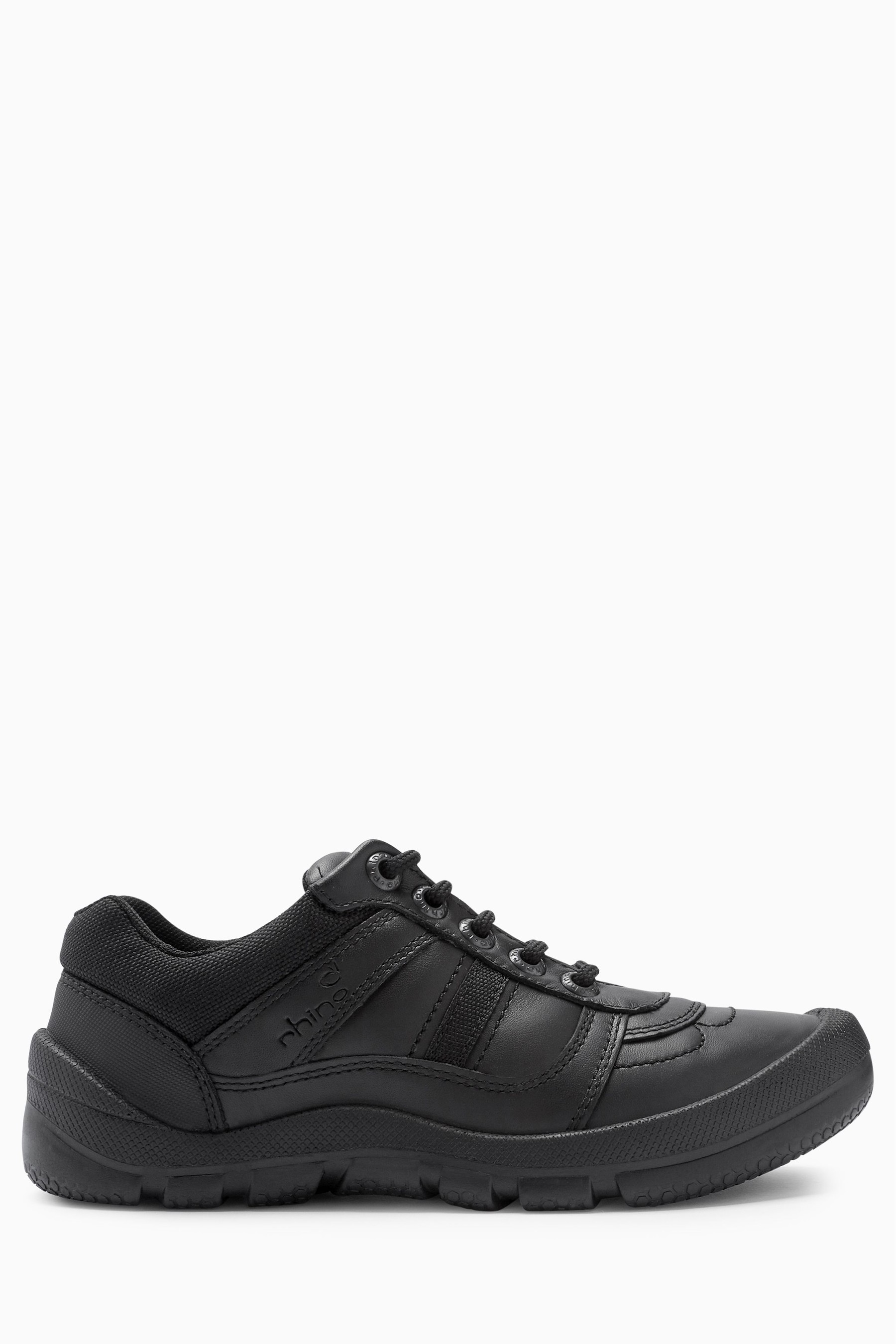 Start-Rite Rhino Sherman Black Leather Lace Up School Shoes