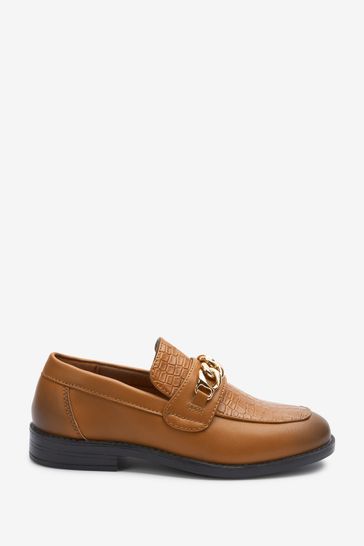 Gold Chain Snaffle Loafers