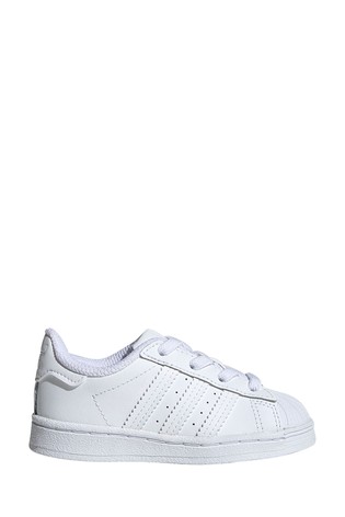 adidas Originals Superstar Infant White Elasticated Lace Trainers