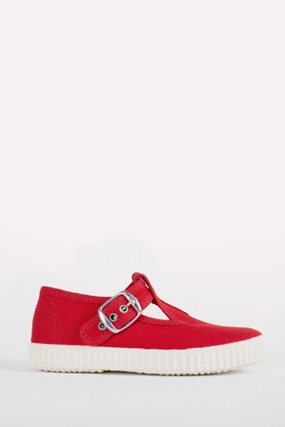 Trotters London Red Nantucket Canvas Shoes