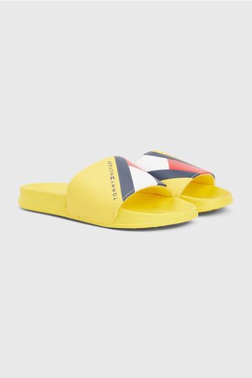 Tommy Hilfiger Yellow Flag Print Pool Slides