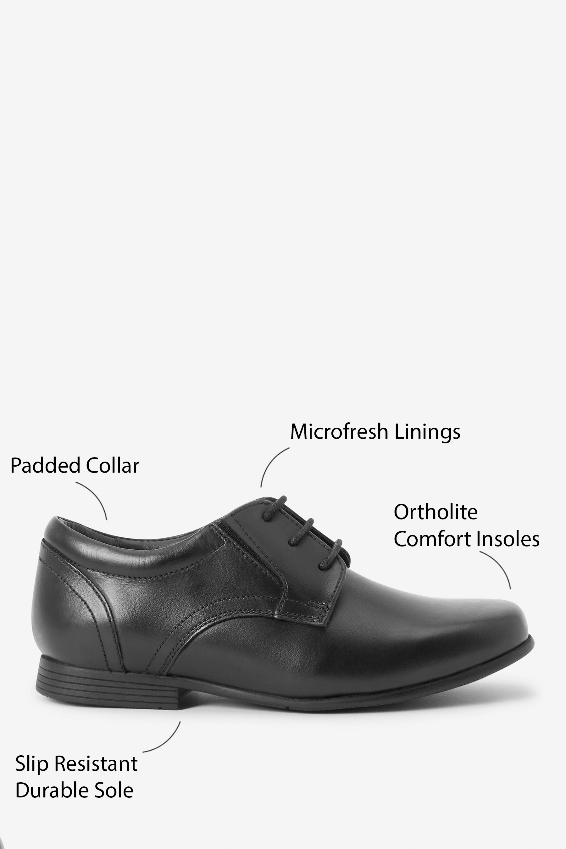 School Leather Formal Lace-Up Shoes Standard Fit (F)