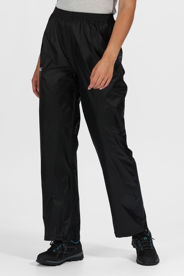 Regatta Black Pack It Waterproof Trousers