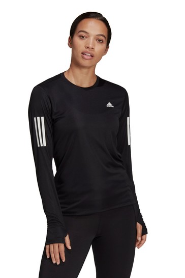 adidas Black Own The Run Long Sleeve T-Shirt