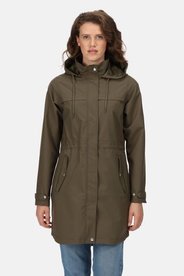 Regatta Adasha Green Longline Waterproof Jacket