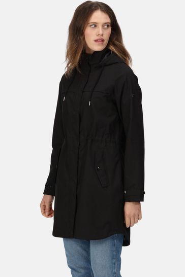 Regatta Adasha Black Longline Waterproof Jacket