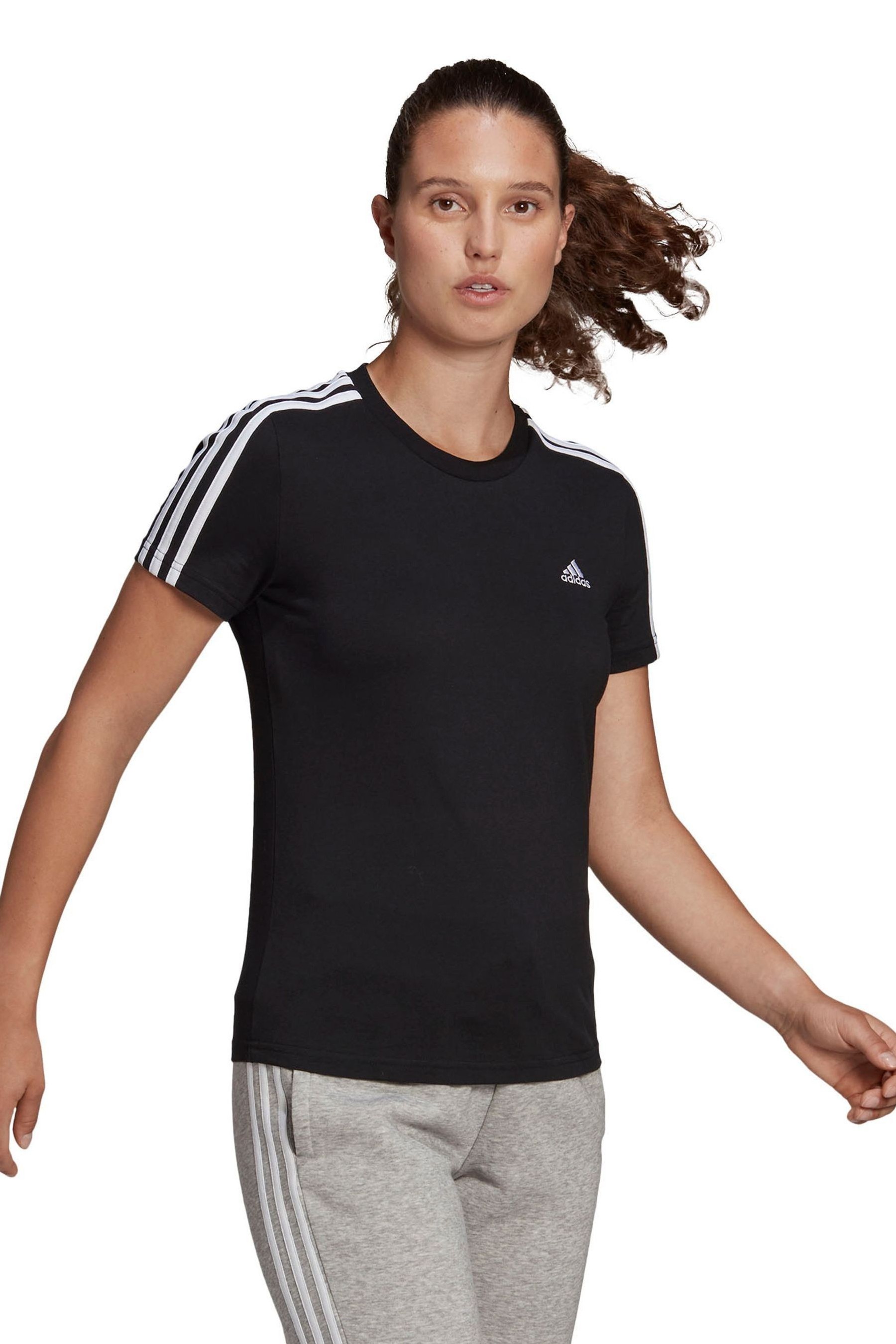 adidas 3 Stripe T-Shirt