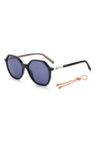 M by Missoni Black Hexagonal Frame Sunglasses